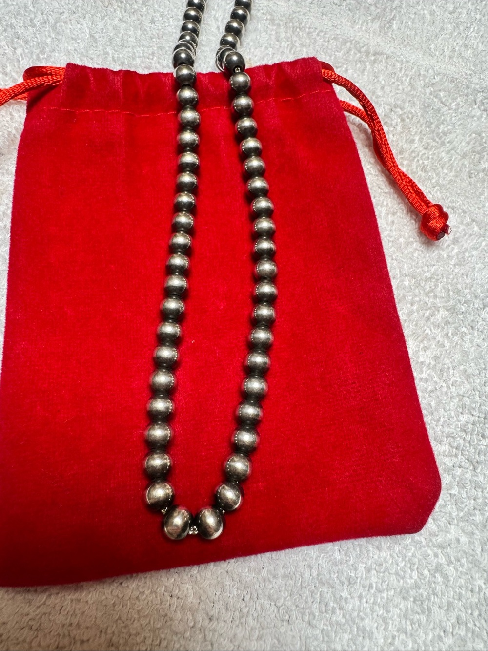 Silver-Tone Beaded Necklace - Sleek Ball Chain